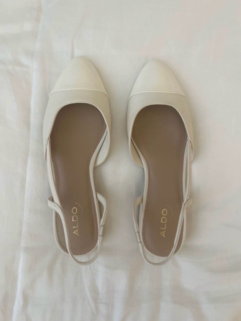 ALDO Cream Pointed Slingback Flats